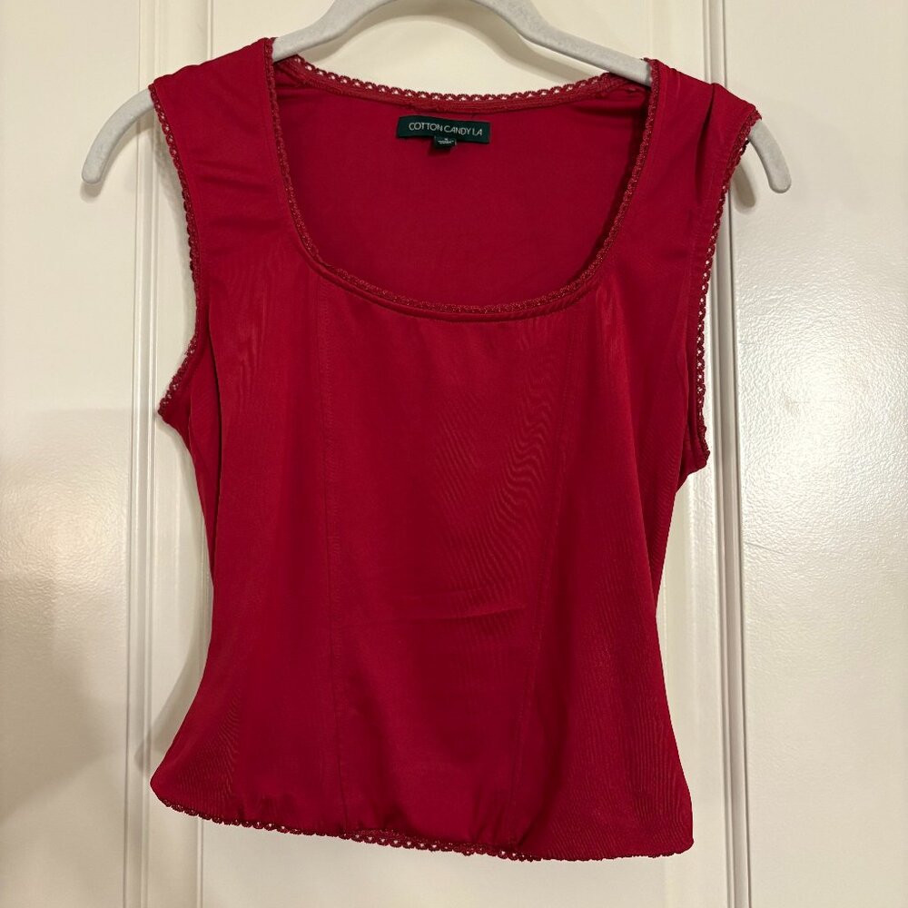 Vibrant Red Fitted Blouse
